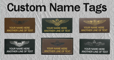 Custom military name tags for flight jackets and flight suits